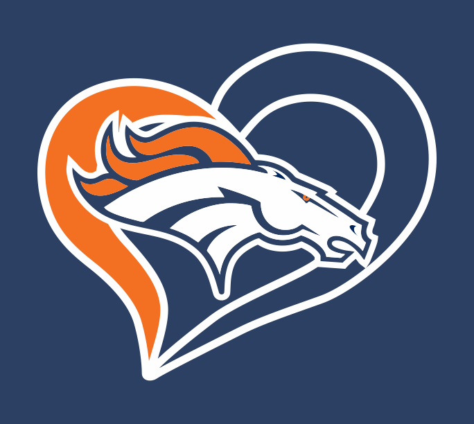 Denver Broncos Heart Logo vinyl decal